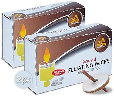 Ner Mitzvah Floating Wicks - 100 Count, Cotton, Fits Most Oil Cups, Ideal for Hanukah, Shabbat, and Spiritual Events