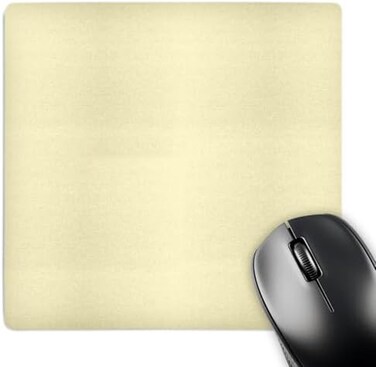 3dRose mp_159882_1 8" x 8" Creamy Yellow Off-White Light Pastel Cream Lemon Chiffon Plain Simple Solid Color Mouse Pad