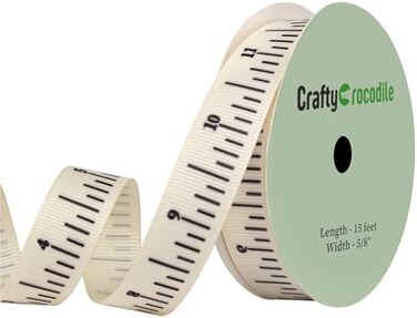 CraftyCrocodile 5/8" Natural &amp; Black Twill Tape Measure Ribbon