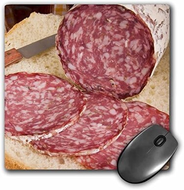 3dRose Cuisines, Salami, fennel seeds, Tuscany, Italy - EU16 NTO0479 - Mouse Pad, 8 by 8 inches (mp_137939_1)
