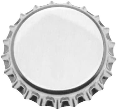 Beadaholique Bottle Cap Co 100-Piece Crown Bottle Caps, Shiny Silver Linerless