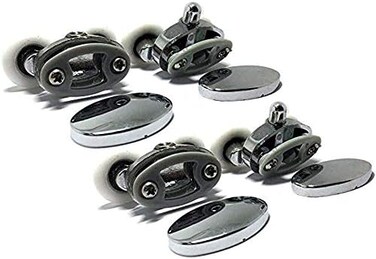 Linwnil Smooth Set of 4 New Oval Metal Alloy Double Wheel Shower Door Rollers 23mm