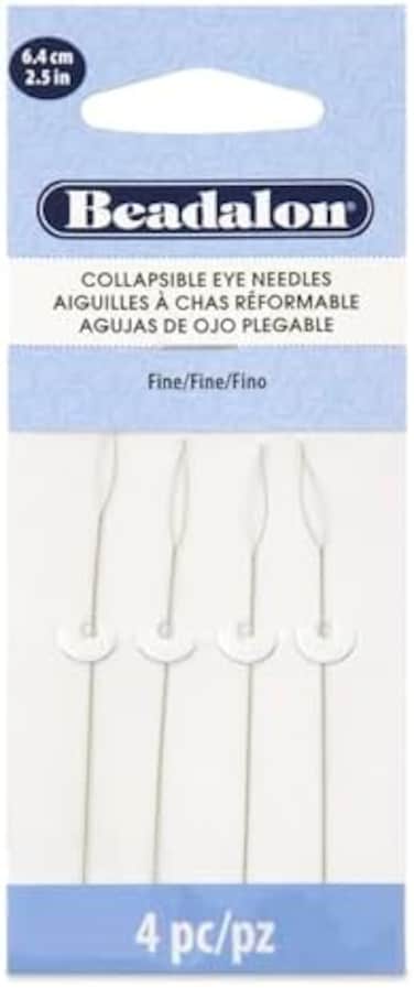 Beadalon 700F-102 Collapsible Eye Needles 2.5-Inch Fine 4 Pack