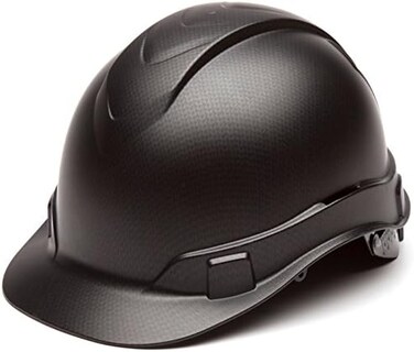 Pyramex Safety Ridgeline Pyramex Cap Style Hard Hat, 4-Point Ratchet Suspension, Black Graphite Pattern
