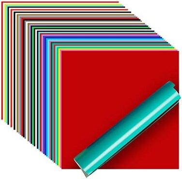 iImagine Vinyl 40-Sheets of Premium Permanent Self Adhesive Vinyl Sheets, 12" x 12", Assorted Colors (Glossy, Matte and Metallic) for Craft Cutters, Cricut, Silhouette Cameo Machines