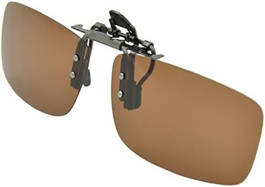 Besgoods Cycling Sport Polarized Clip-on Flip up Metal Clip Sunglasses Lenses Glasses Unbreakable Driving Fishing Outdoor (Brown)
