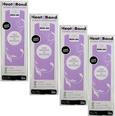 Thermoweb Therm O Web Heat N Bond Light Weight Iron On Fusible Interfacing White 20 inch x 36 inch 3336 (4-Pack)