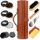 make it funwan Shoe Shine Kit with PU Leather Sleek Elegant Case, 12-Piece Travel Shoe Shine Brush kit