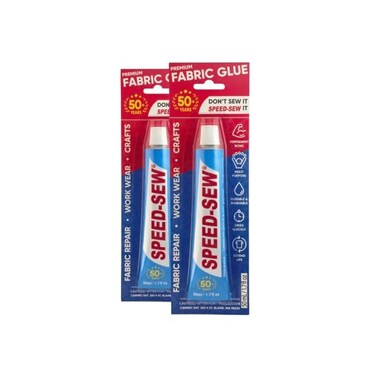 Speed-Sew Fabric Glue 2X Best for 45 Years Mender No More Needle and Thread, Now You Can Sew It in Seconds.