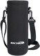 RICHEN Neoprene Water Bottle Carrier Bag with Adjustable Shoulder Strap,Insulated Water Bottle Cover for 750ml/24oz Stainless Steel/Glass/Plastic Bottles (Black,750ML)