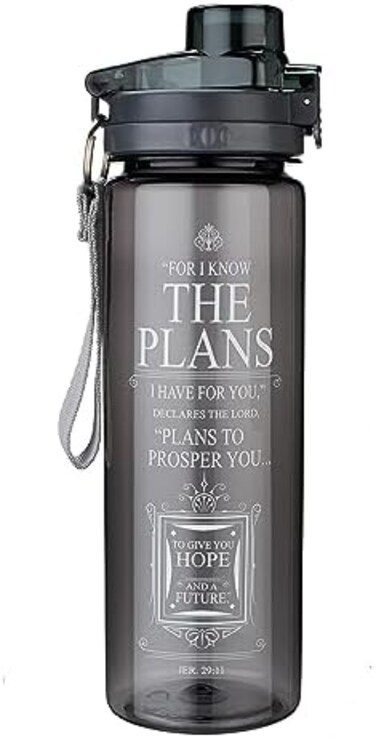 Christian Art Gifts Water Bottle Plastic Plans Black Jeremiah 29: 11