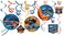 amscan Hot Wheels Wild Racer Foil Swirl Decorations - 5" &amp; 7" (Pack of 12) - Dazzling Party Decor - Perfect for Celebrations &amp; Events