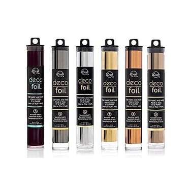 Thermoweb DecoFoil - Transfer Sheets - Black, Pewter, Silver, Gold, Rose Gold, and Copper - Bundle of 6, Metal Colors