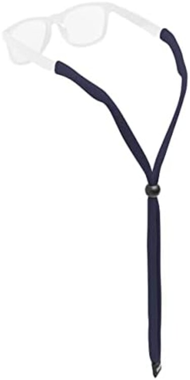 Chums Original Cotton Retainer - Unisex Eyewear Keeper for Sunglasses &amp; Glasses - Adjustable Fit, Washable &amp; Made in USA (Standard-End, Navy),One Size,Petrel S54