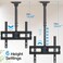 PERLESMITH Ceiling TV Mount for 26-65 inch Flat Screen Displays, Hanging Adjustable Ceiling TV Bracket Fits Most LCD LED OLED 4K TVs, Pole Ceiling Mount Holds up to 110lbs, Max VESA 400x400mm, PSCM2