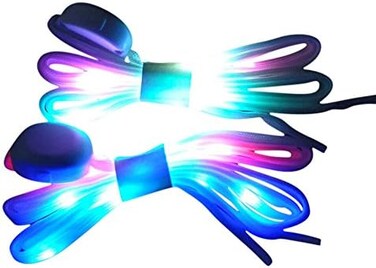 MadeComfy LED Shoelaces Light Up Shoe Laces 3 Modes 7 Colors Flashing Colorful Shoestrings, [Multiple], one pair