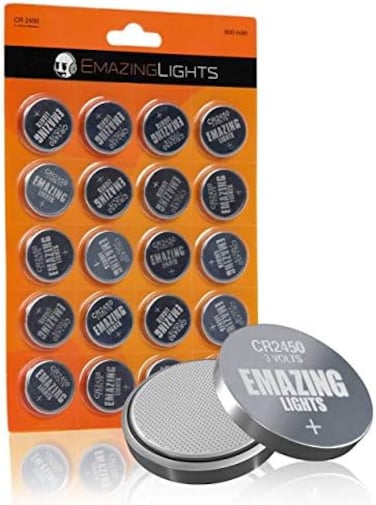 EmazingLights CR2450 Batteries (20 Pack) 3 Volt Button Cell Lithium Battery