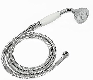 HOMEDEC New Brass Ceramics Telephone HandHeld Shower Head with Hose Retro style (Chrome Finish)