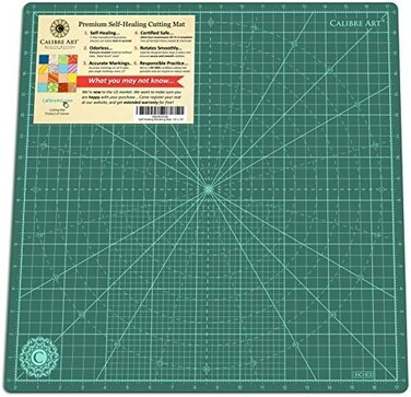 Calibre Art Self Healing Rotating Cutting Mat, Perfect for Quilting &amp; Art Projects, 18x18 (17" Grid)