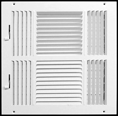 HVAC Premium 10" X 8" 4-Way AIR Supply Grille - Vent Cover &amp; Diffuser - Flat Stamped Face - White [Outer Dimensions: 11.75"w X 9.75"h]