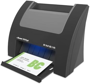 Ambir Technology nScan 690gt-BCS High-Speed Vertical Card Scanner with Scan Business Card for Windows PC