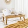 SONGMICS Bamboo Laptop Desk Serving Bed Tray Breakfast Table Tilting Top with Drawer