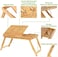 SONGMICS Bamboo Laptop Desk Serving Bed Tray Breakfast Table Tilting Top with Drawer