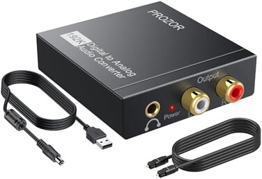 بروزور محول رقمي الى تناظري، محول رقمي رقمي SPDIF بصري الى تناظري يسار/يمين ار سي ايه، محول توسلينك بصري الى مقبس صوت 3.5 ملم
