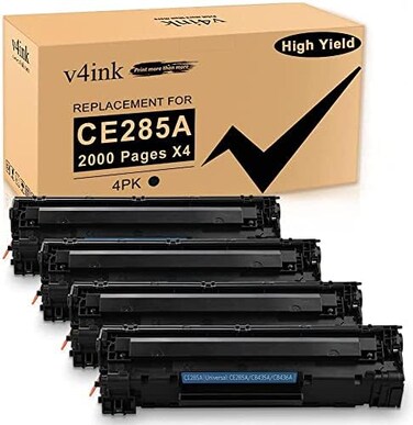 v4ink Compatible Toner Cartridge for HP Laserjet Printer (Black, Pack of 4)