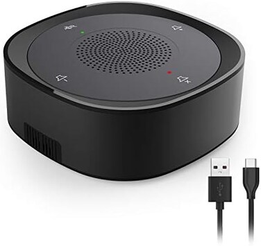 JOUNIVO USB Omnidirectional Computer Mic with 360&ordm; Voice Pickup Touch-Sensor Buttons - Black