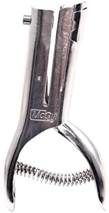 McGill Utility 300 Series Heavy Duty 1/8 Inch Round Single Hole Punch, 20-Sheet Capacity, Nickel-Plated Steel (MCG301), Silver, Small (1-24)