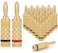 WGGE WG-3333 24k Gold Plated Speaker Banana Plugs-Closed Screw Type (12 Pair (24 PLUGS))