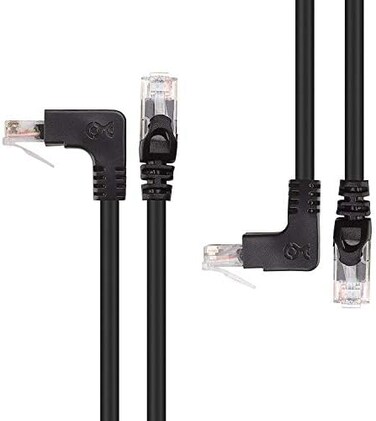 Cable Matters (Combo Pack) Angled Cat 6 Ethernet Patch Cable (Straight to Right Angle Down + Right Angle Up) 5 Feet