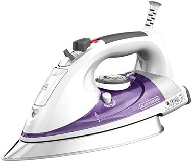 Black &amp; Decker Professional Steam Iron with Extra Large Soleplate, Purple, IR1350S, 13.2" x 16.3" x 7