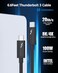 كيبل ماترز [معتمد] ثاندربولت 3 (20 جيجابايت في الثانية) USB-C باللون الاسود 6.6 قدم / 2 متر