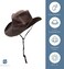 Dorfman Pacific Men's Cotton Outback Hat With Chin Cord
