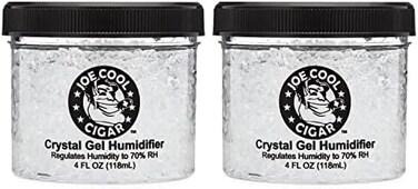 Joe Cool Cigar Crystal Gel Humidifier for Cigar Humidors (4 oz Jars) - 2 Pack