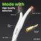 GearIT 12AWG Gauge (2 x 4mm&sup2;) Premium Heavy Duty Braided Speaker Wire (1.8 Meters / 6 Feet/White) with Dual Gold Plated Banana Plug Tips - Oxygen-free Copper (OFC) Construction
