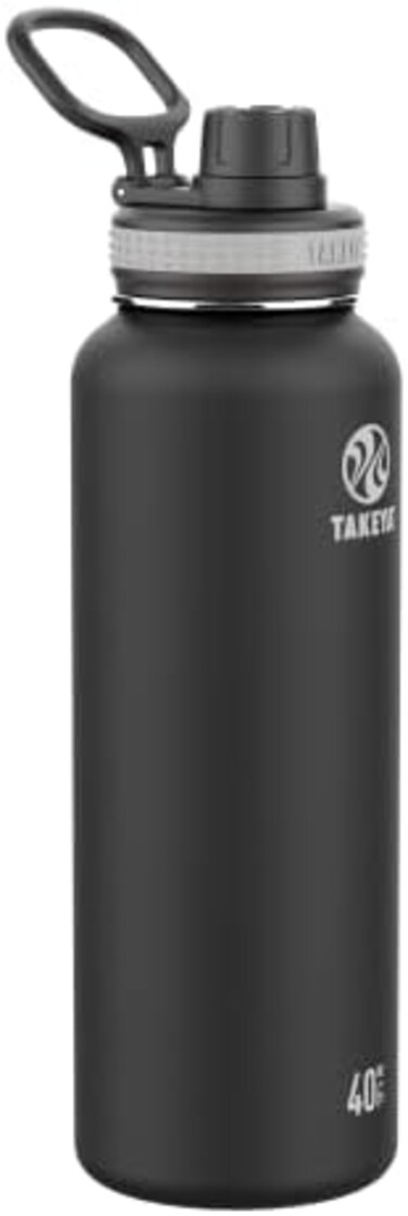 Takeya Originals Vacuum-Insulated Stainless-Steel Water Bottle 40 oz Black 50021_Noir