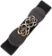 Syuer Women Stretchy Vintage Belt for Dresses Elastic Wide Waist Belt (L-XL (30"-35"), Black)