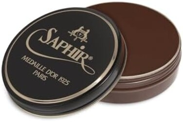SAPHIR NOIR Medaille d&rsquo;Or Pate De Luxe - Natural Wax Shoe Polish for Leather Shining - 50ml - Medium Brown
