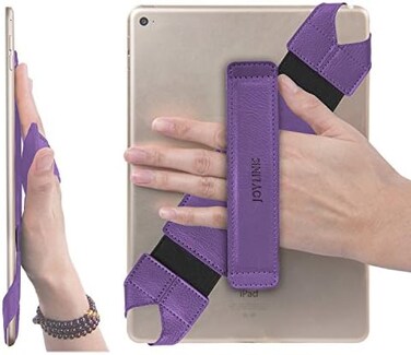 joylink Universal Tablet Hand Strap Holder, 360 Degrees Swivel Leather Handle Grip with Elastic Belt, Secure &amp; Portable for 7.9" Tablets (Samsung Asus Acer Google Lenovo Kindle iPad Mini), Purple