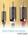 FosPower (1.8 m Stereo Audio Cable 3.5 mm Jack Male to 2x RCA Male Y Splitter Cable [24k Gold-Plated] for Speakers, iPod, MP3 Player, Smartphone, Tablet, Laptop