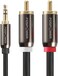 FosPower (1.8 m Stereo Audio Cable 3.5 mm Jack Male to 2x RCA Male Y Splitter Cable [24k Gold-Plated] for Speakers, iPod, MP3 Player, Smartphone, Tablet, Laptop