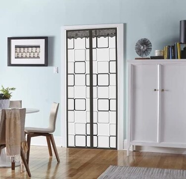 PICK FOR LIFE Magnetic Thermal Insulated Door Curtain - 36 X 82 Inches, Insulated Door Cover For Winter Entrances To Keep Cold/Heat In And Stop Wind, Self-Closing For Air Conditioning Room, Kitchen, B