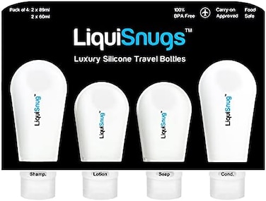 TravelSnugs Luxury Travel Bottles From Leaky Snags - 100% Leak-Proof Silicone Travel Bottles For Toiletries - Tsa-Approved Container. Luxury Travel Shampoo Bottles With Suction Cups And Resealable Lab