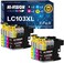 خراطيش حبر عالية الانتاجية متوافقة مع LC-103 LC103 XL لطابعات DCP-J152W وMFC-J245 J285DW J450DW J470DW J475DW J650DW J870DW J875DW J875DW (8 قطع، اسود، سيان، اصفر، ارجواني ماجنتا)