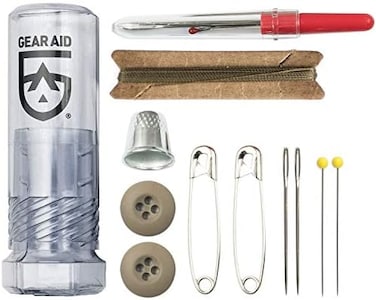 Gear Aid Outdoor Sewing Kit for Gear Repairs with Needles, Safety Pins, Buttons and Seam Ripper