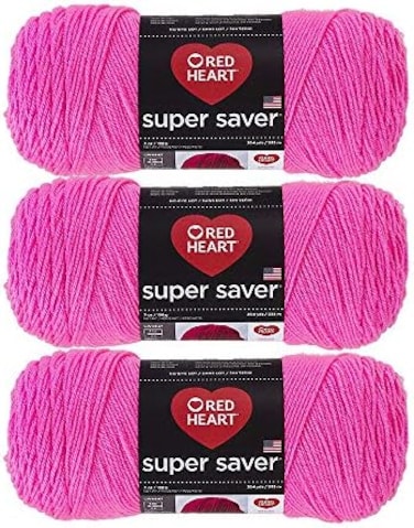 Red Heart Bulk Buy: Super Saver Yarn (3-Pack) Pretty in.n Pink E300-722