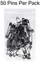 Zipperstop Safety Pins - Black Safety Pins Size 3 - Length 5.1cm (50 Pins / Bag)